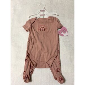 Duck Duck Goose Baby 2-Piece Set 6-9 Months Princess Rose Rainbow